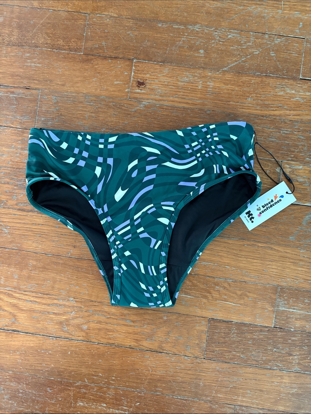 Women’s Period Swim Bottoms in Green Pattern